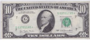 1977 $10 CHICAGO FRN

**STAR NOTE** Banknote