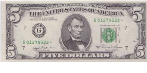1981 $5 CHICAGO FRN

**STAR NOTE** Banknote