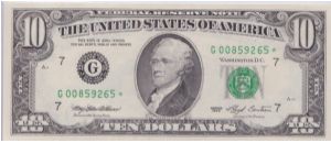 1993 $10 CHICAGO FRN

**STAR NOTE** Banknote