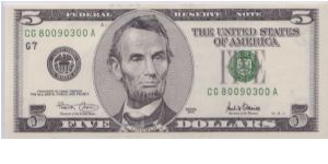 2001 $5 CHICAGO FRN Banknote