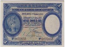 HSBC $1 1926 SCARCE Banknote
