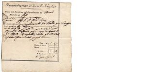 ITALY - RECEIPT OF PAYMENT - 1 Scudo / 12 Baj - pk# NL - 31-August-1824 - Administration of Ecclesiastical Property
 Banknote