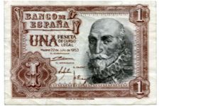 1 ptas
Brown/Black
M De Santa Cruz
Sailing ship in cachet Banknote
