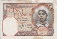 5 Francs P77b Banknote