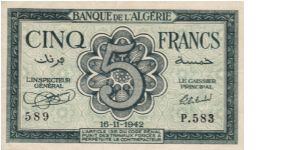 5 Francs P91 Banknote