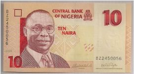 Nigeria 10 Naira 2006 P33. Banknote