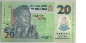 Nigeria 20 Naira 2007 PNEW. Banknote