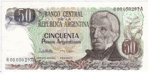 50 Pesos Argentinos Replacement Note P314a Banknote