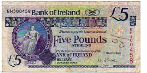 *IRELAND-NORTHERN*__

5 Pounds__

pk# 79__

01-March-2003 Banknote