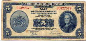 *NETHERLANDS INDIES*
__

5 Gulden-Roepiah__

pk# 113 a__

02-May-1943
 Banknote