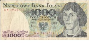 1000 Zloty. Banknote