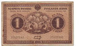 1 markka

Rare

Rebellion of the government printing of banknotes

This note is made of 12.03.1918 Banknote