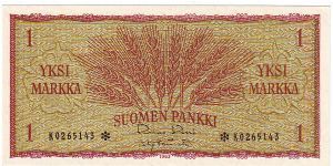 1 markka Serie K

The replacement of banknotes (asterisk)

This note is made of 1963 Banknote