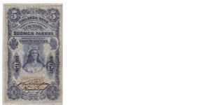 5 markkaa

An unusually good condition, almost flawless

This note is made of 1899 Banknote