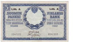 5 markkaa Litt.A  

This note is made of 03.05.-15.5.1918 Banknote