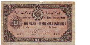 10 markkaa

This note is made of 04.05.-21.10. 1895 Banknote