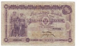 100 markkaa 

Rare	

This note is calculated transport
1906

Banknote size 176 X 105mm (inch 6,929 X 4,134)

Made of 627,000 pieces Banknote