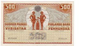 500 markkaa

rebellion of the government printing of banknotes

This note is made of 02.04.-03.04. 1918 Banknote