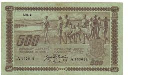 500 Markkaa Litt.C Serie A 

Banknote size 204 X 120mm (inch 8,031 X 4,724)

This note is made of 28.11.-13.12. 1932 Banknote