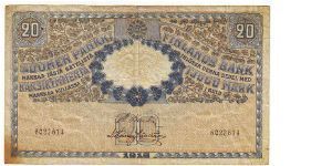 20 Markkaa

This money has been made of 6,580,000 pieces 


Banknote size 138 X 83mm (inch 5,43 X 3,268) 

This note is made of 06.10.-27.10. 1921 Banknote