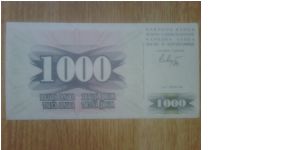 Banknote from Bosnia