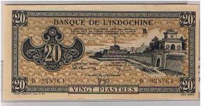 FRENCH INDO-CHINA
20PIASTRES Banknote