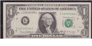 1969 C $1 CHICAGO FRN

**STAR NOTE **

**CGA GEM 66**

#1 OF 5 CONSECUTIVE Banknote