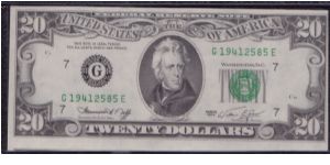 1974 $20 CHICAGO FRN


**MAJOR CUTTING ERROR**

#3 OF 4 CONSECUTIVE Banknote