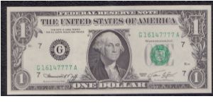 1974 $1 CHICAGO FRN

**PCGS 67PPQ**
**SUPERB GEM NEW**

4 7'S AT THE END OF THE SERIAL Banknote