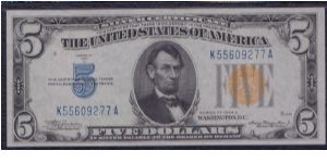 1934 A $5 SILVER CERTIFICATE

**NORTH AFRICA WWII EMERGENCY ISSUED**

**PMG 58** Banknote