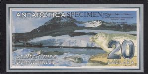 Specimen ANTARCTICA 20 DOLLARS NOTE Antartica Banknote