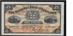 P-258a 
National Bank of Scotland. 
1 pound.
Date 1st May 1942 UNC.
Signatures, ?

pv 75 Banknote