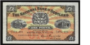 P-258c National Bank of Scotland 1 pound.
Date 10th May 1956.
Signatures, ?
pv 50 Banknote