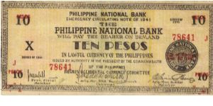 S-627b Negros Occidental Currency Committee 10 Pesos note. Banknote