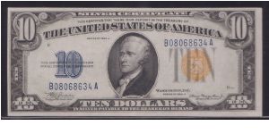 1934 A $10 SILVER CERTIFICATE

**NORTH AFRICA WW II ISSUE**

**PCGS 50 ABOUT NEW** Banknote