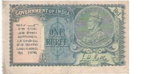 One Rupee British India Period, King George Vth Banknote