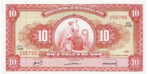 10 Soles, Brilliant Gem. Banknote