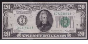 1928 $20 CHICAGO FRN

**NUMERAL NOTE**

**DARK GREEN SEAL** Banknote