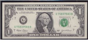 2003 $1 CHICAGO FRN 

**REPEATER**

#75837583 Banknote