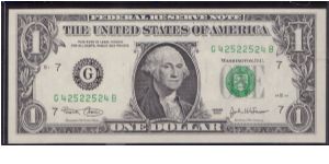 2003 $1 CHICAGO FRN 

**RADAR**

#42522524 Banknote