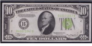 1934 $10 NEW YORK FRN

**LIGHT GREEN SEAL** Banknote