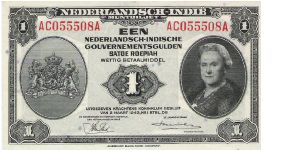 1 Guilden, Dutch East Indies Banknote,Japanese Occupation. Banknote