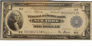 National Currency
Federal Reserve Note
New York 1$ Banknote