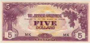 JIM Note: Malaya 5 Dollars Banknote