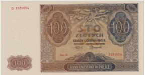 100 Zlotych Ser.D 1531654 Banknote