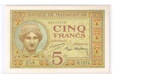 MADAGASCAR 5F Banknote