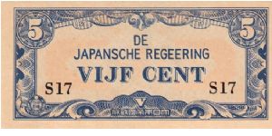 JIM Note: Netherlands Indies Vijf (5) Cents Banknote