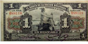 1 Boliviano Banknote