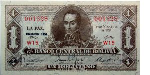 1 Boliviano Banknote