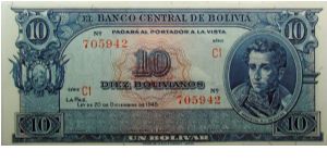 10 Bolivianos Banknote